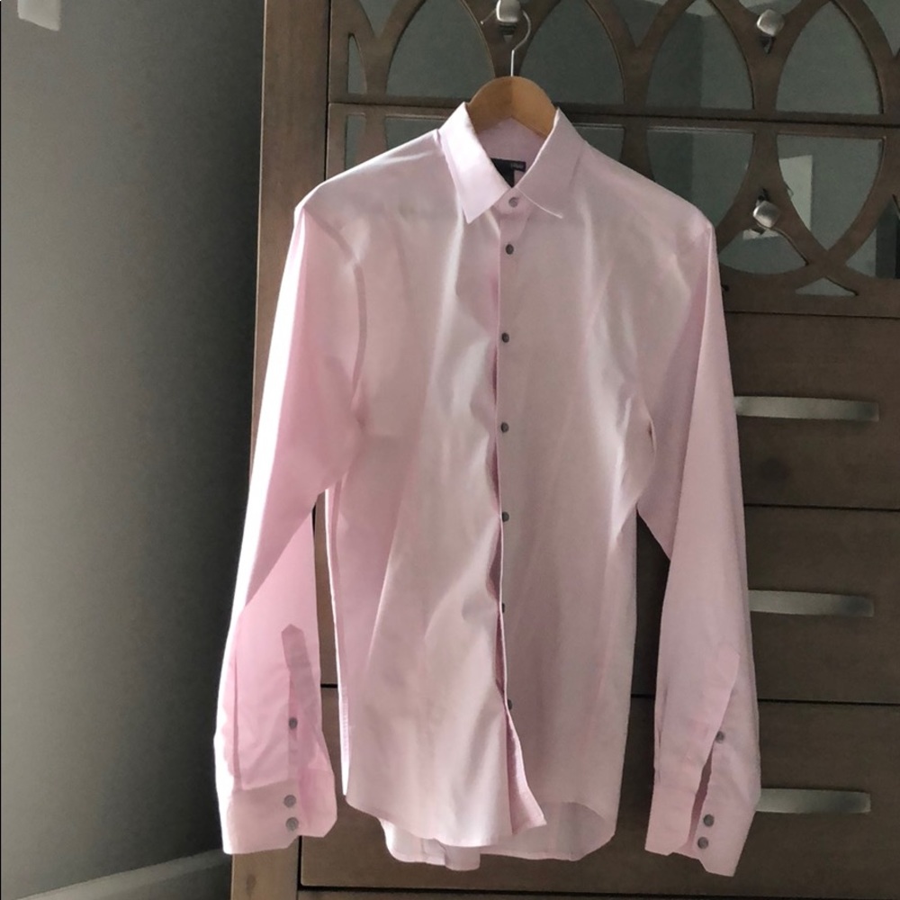 H&M medium size pink button dress shirt